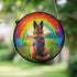 German Shepherd Rainbow Bridge Stained Glass Effect Suncatcher